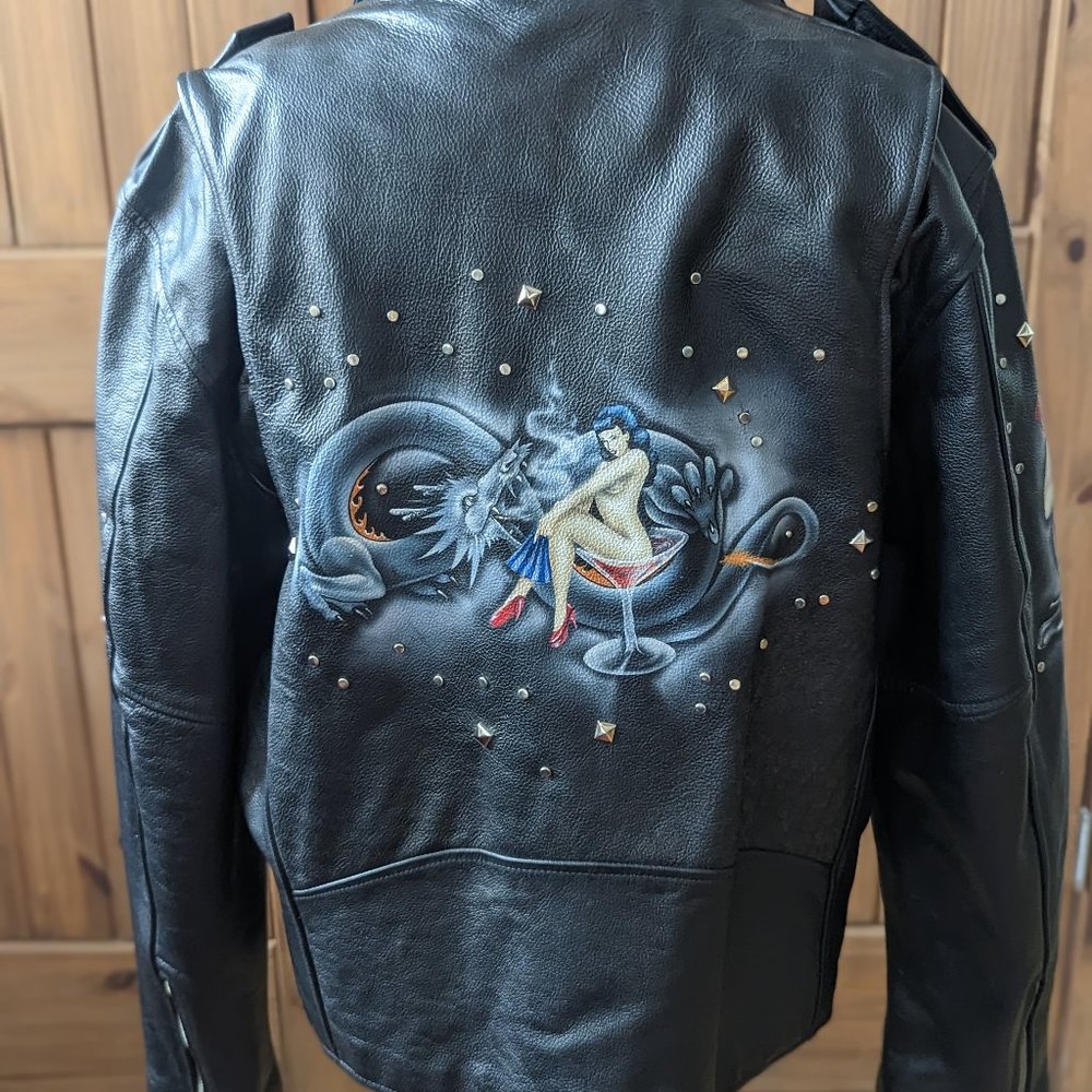 American Hide & Leather Custom Airbrushed Leather Jacket